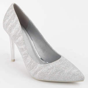 Zapato De Tacón - Plateado - Altura: 10 Cm