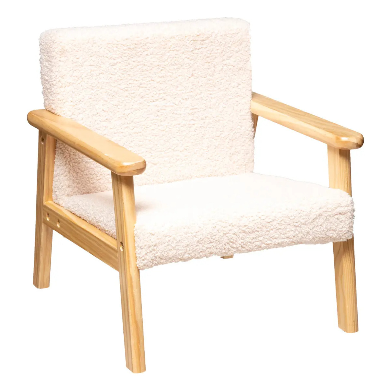 Fauteuil enfant "Basile" - écru - bouclette
