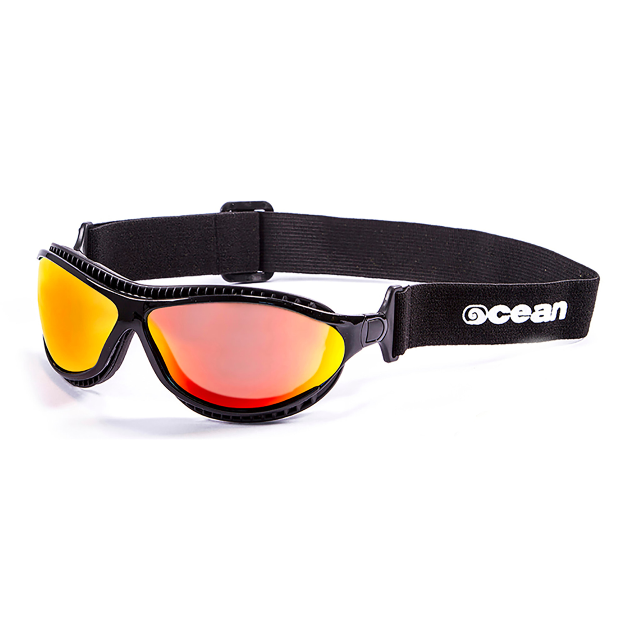 Gafas de deportes acuáticos OCEAN TIERRA DE FUEGO - Negro brillante / Revo roja