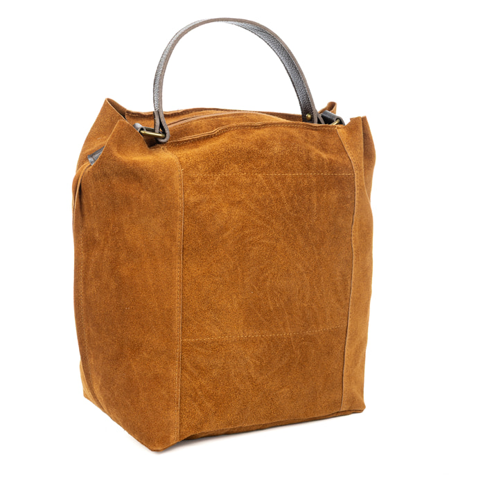 Avigliano borsa shopper donna. Pelle autentica Camoscio.