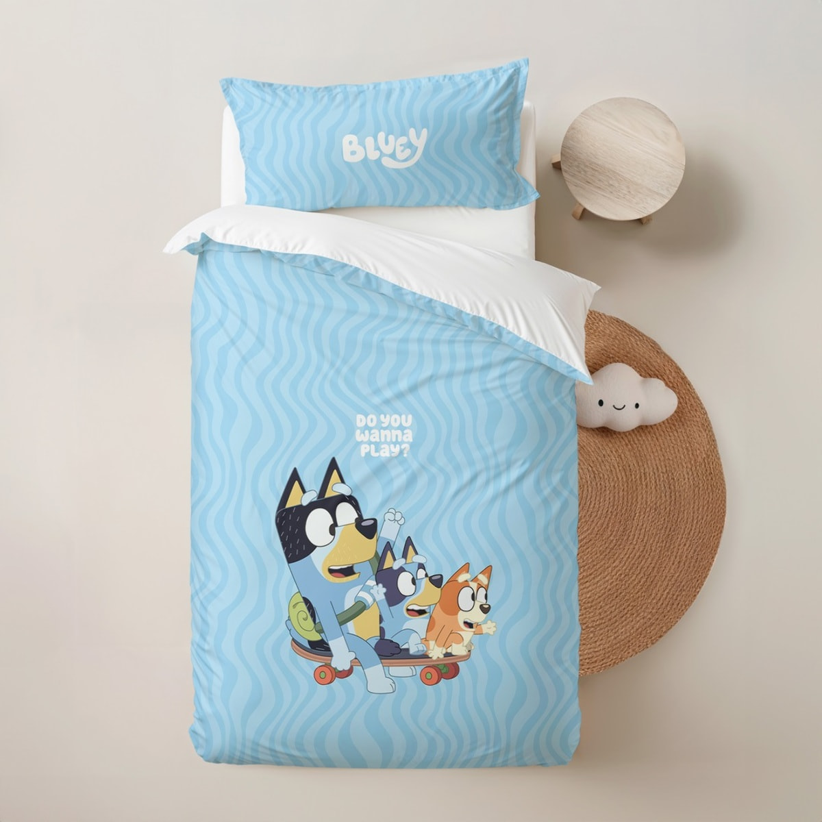 Funda nordica BLUEY + funda almohada 45x110