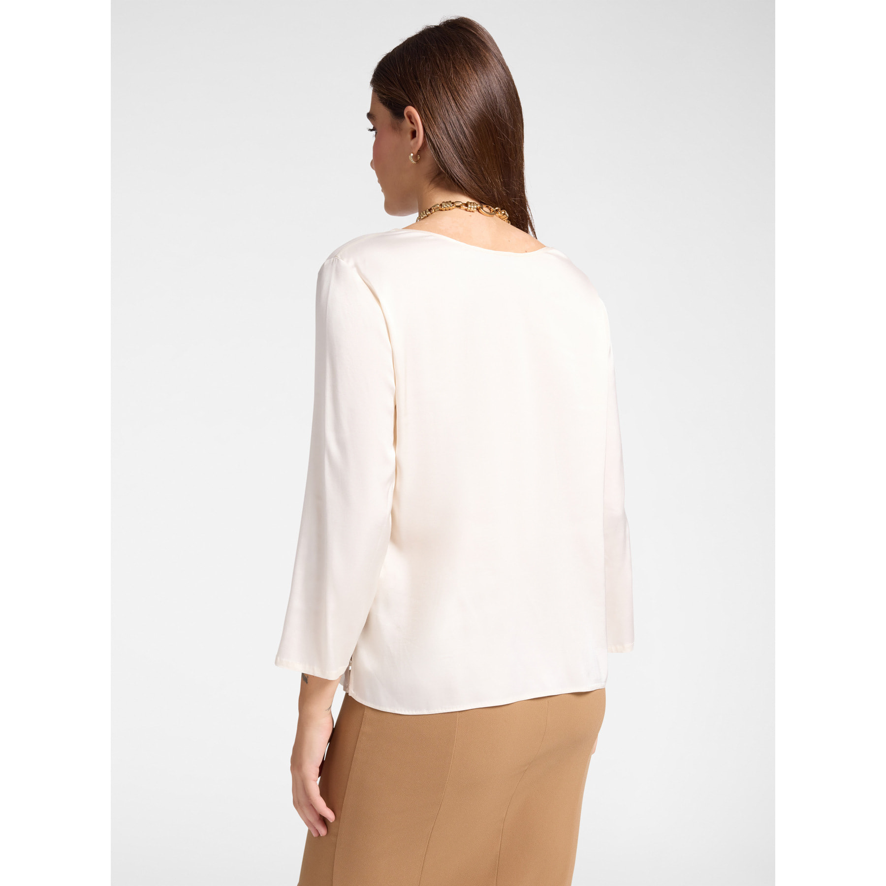 Elena Mirò - Blusa in raso stretch - Bianco
