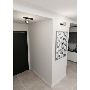 Lampada da soffitto Fit in acciaio nero opaco e vetro grafite