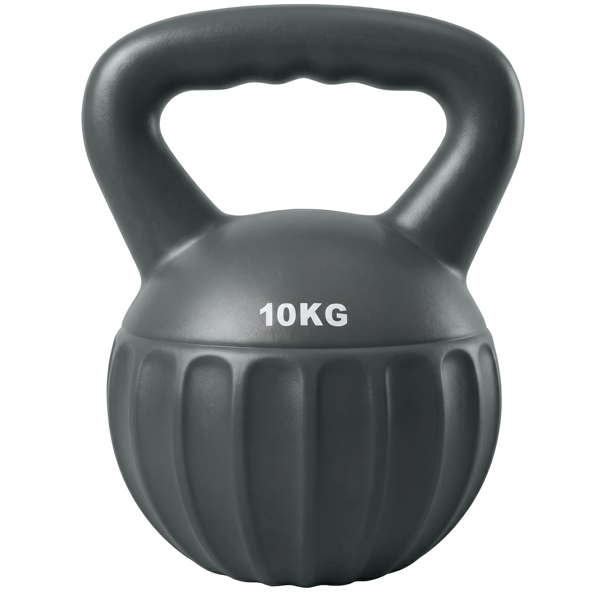 Kettlebell 10 Kg - prise ergonomique - entraînement musculaire & haltérophilie - PP gris