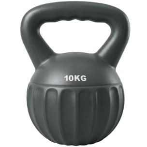Kettlebell 10 Kg - prise ergonomique - entraînement musculaire & haltérophilie - PP gris