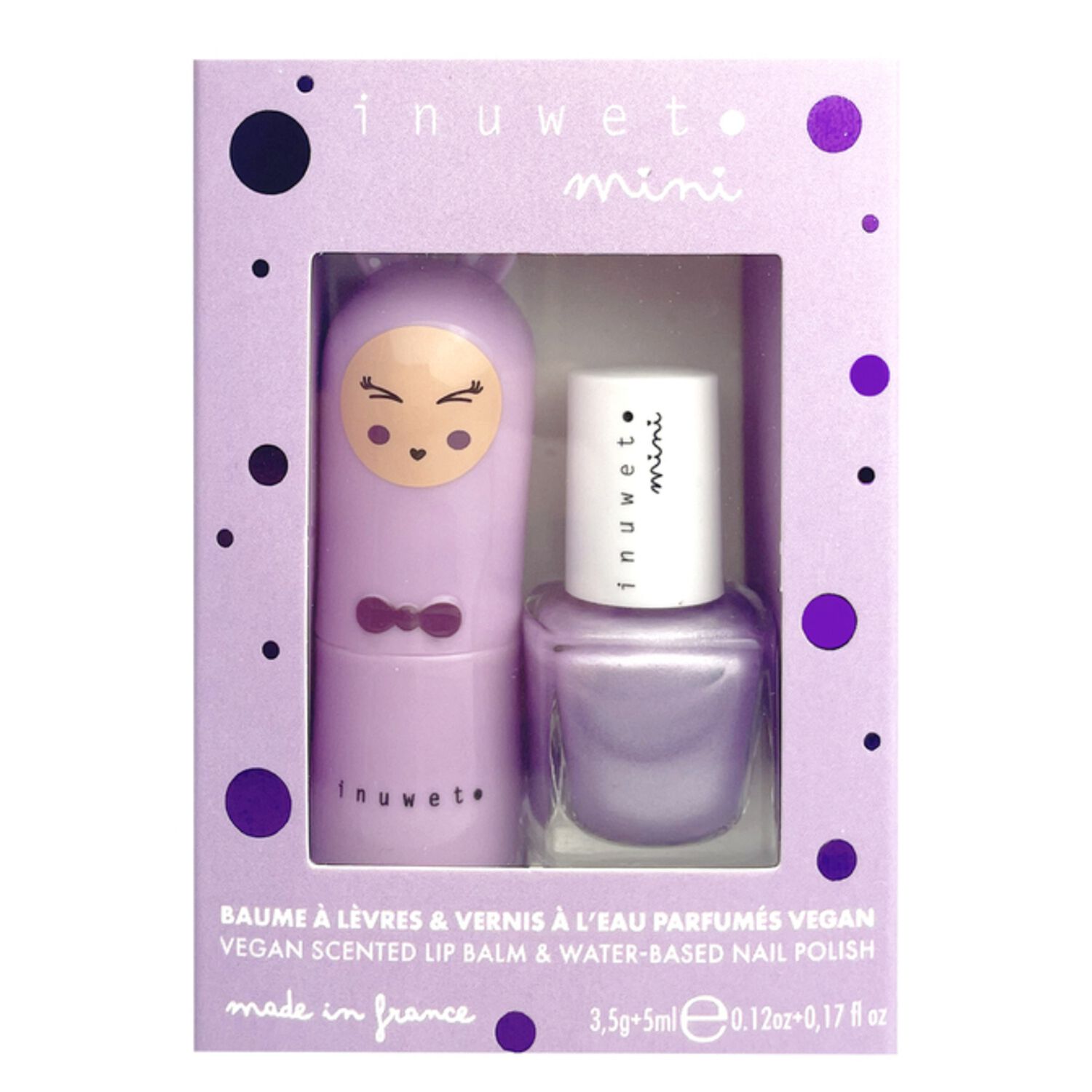Duo Mini Mauve - Coffret Baume à Lèvres + Mini Vernis à ongles