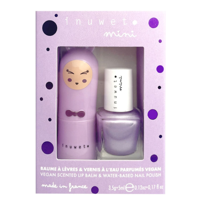 Duo Mini Mauve - Coffret Baume à Lèvres + Mini Vernis à ongles