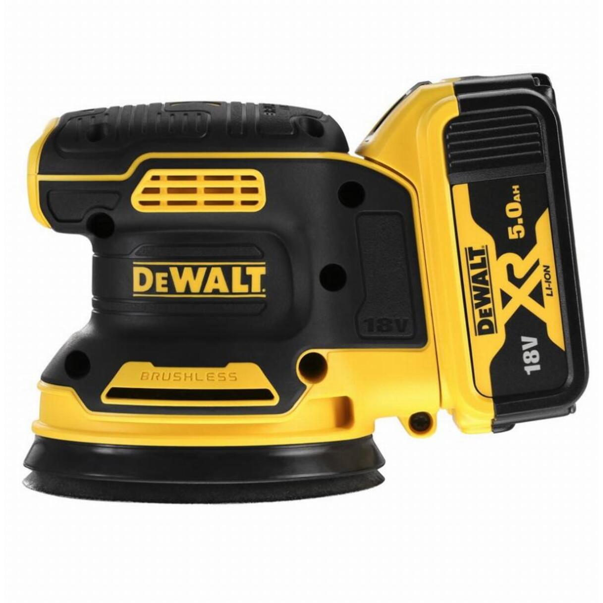 Ponceuse excentrique XR 18V 125 mm Brushless DEWALT - 2 batteries 5.0Ah + coffret TSTAK - sans chargeur - DCW210P2-QW