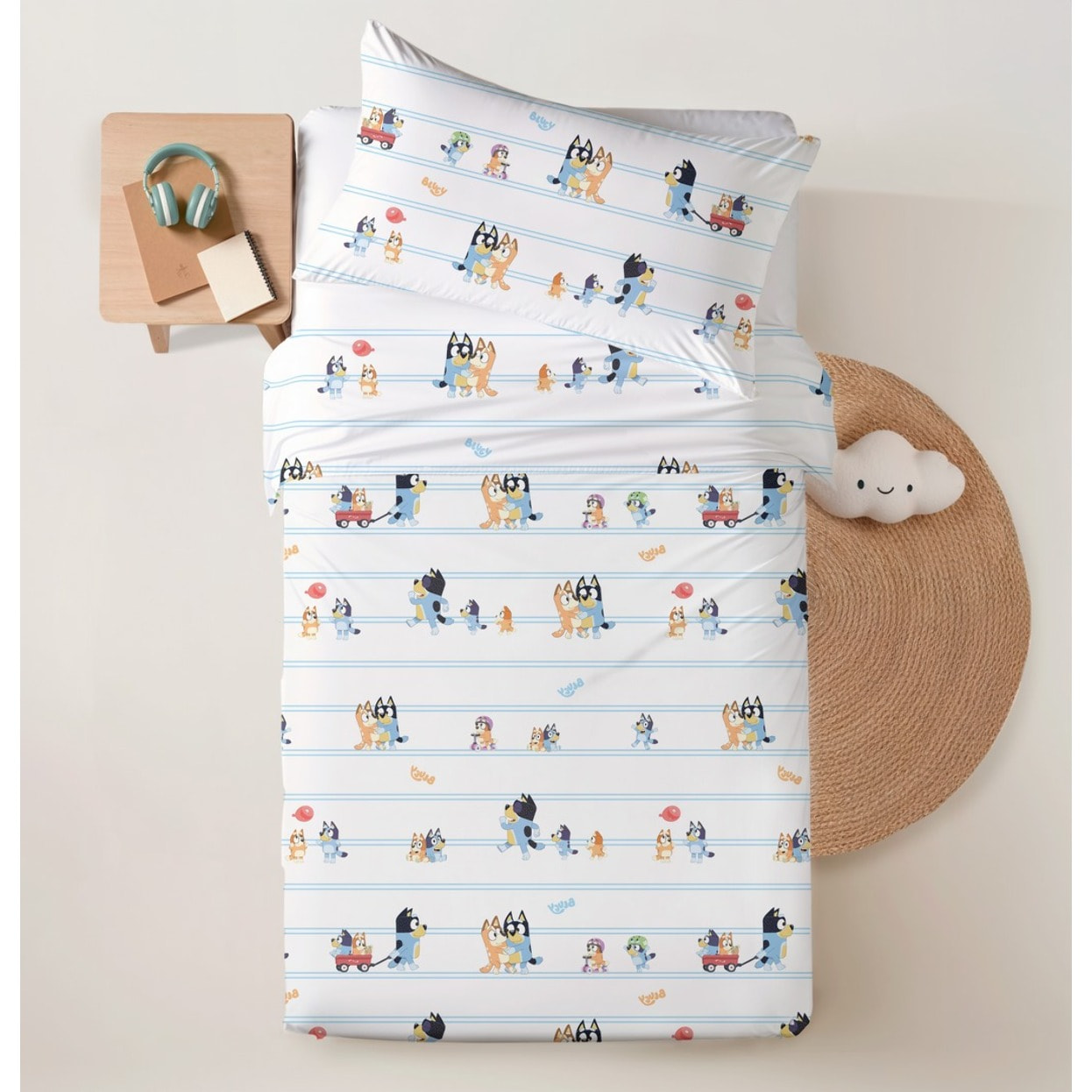Sábana encimera BLUEY + funda almohada 45x125