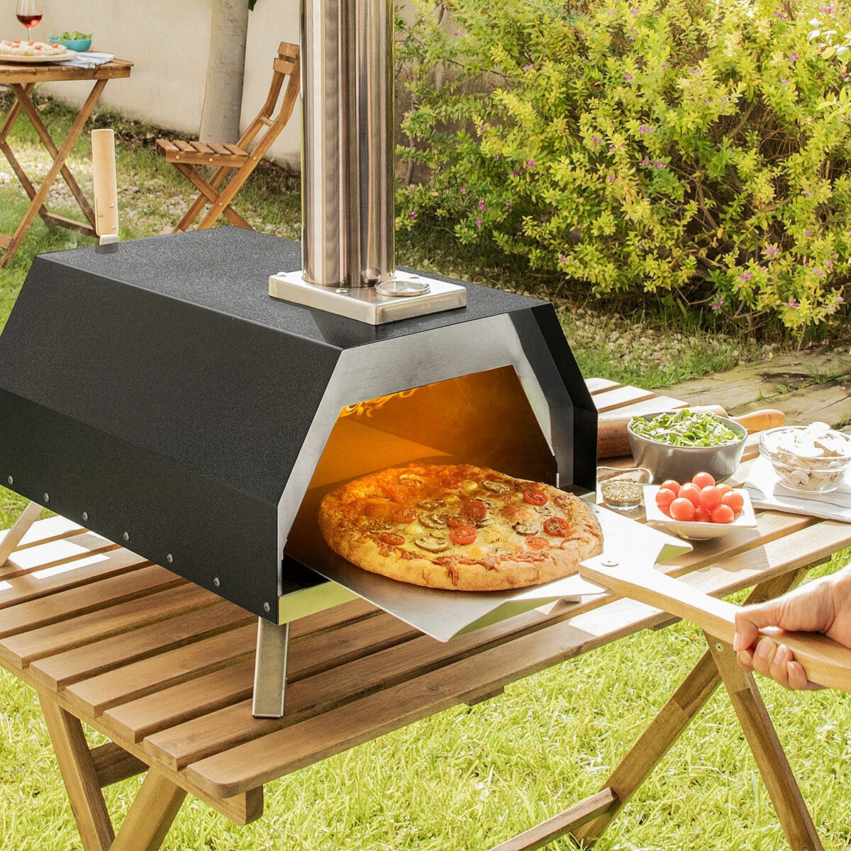 Horno para Pizza de Pellets con Accesorios Pizzahven InnovaGoods