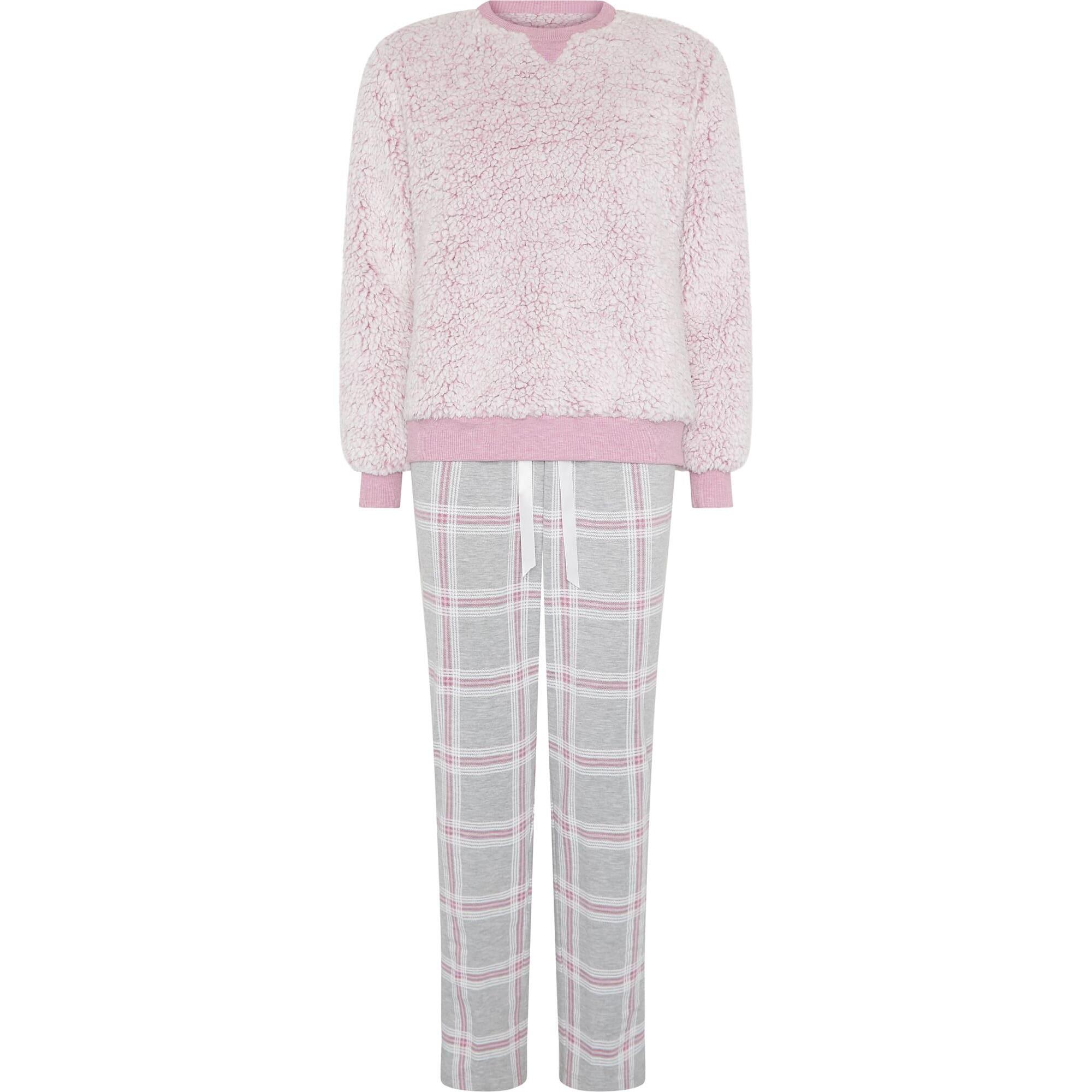 Pijama mujer de cuadros borreguillo