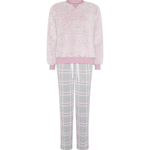 Pijama mujer de cuadros borreguillo