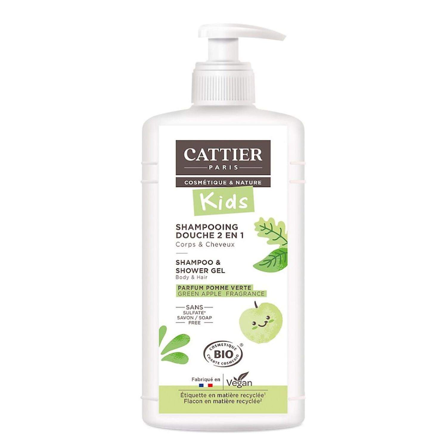 Shampooing Douche 2en1 - Corps et Cheveux - Parfum Pomme Verte 500 ml