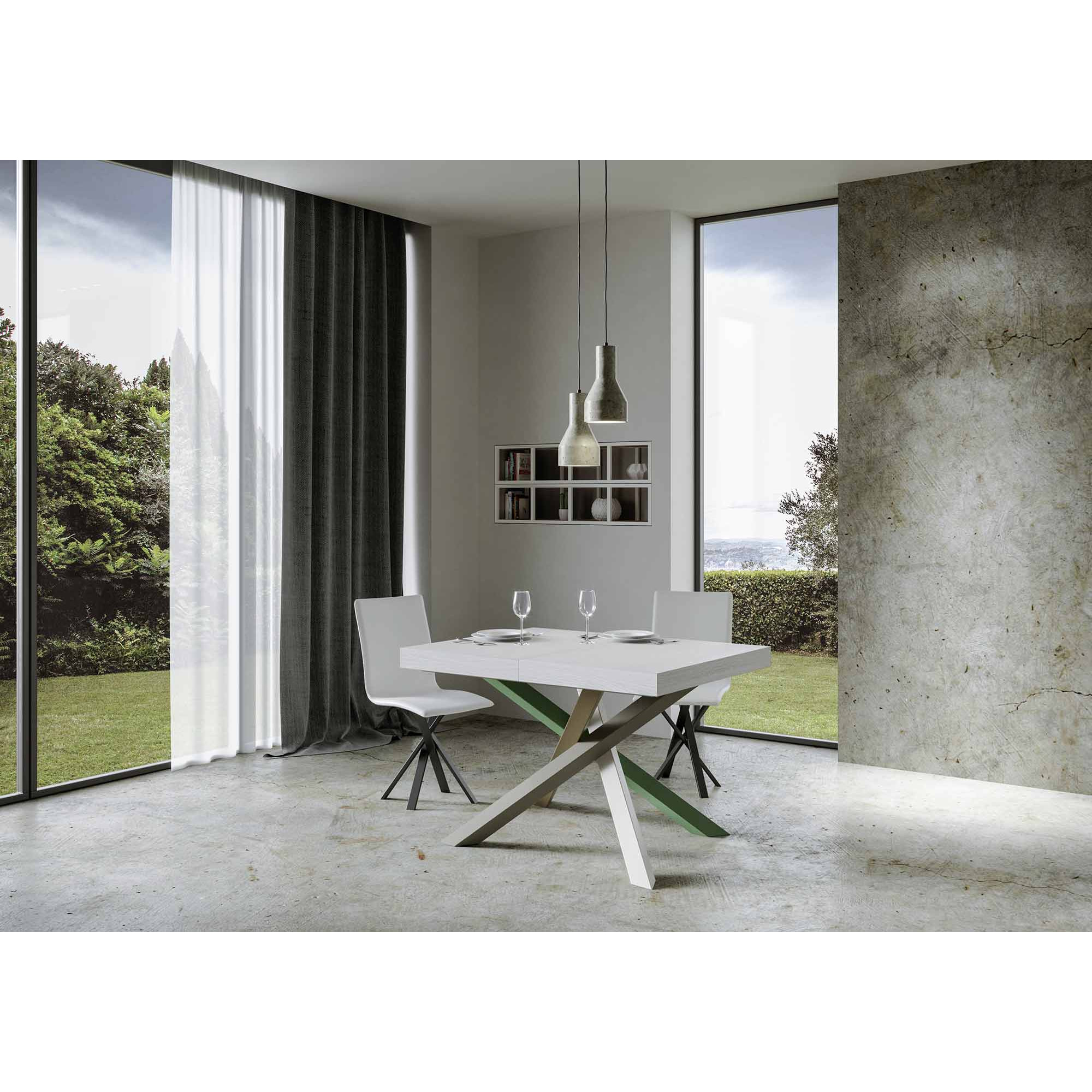 Mesa extensible 90x120/224 cm Volantis Fresno Blanco estructura multicolor 4/A