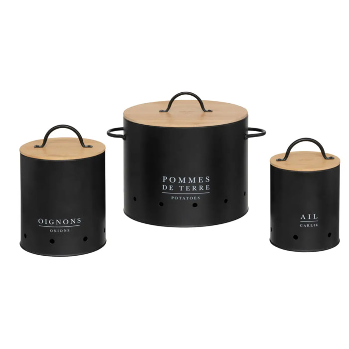 3 boîtes "BlackBamboo" en métal