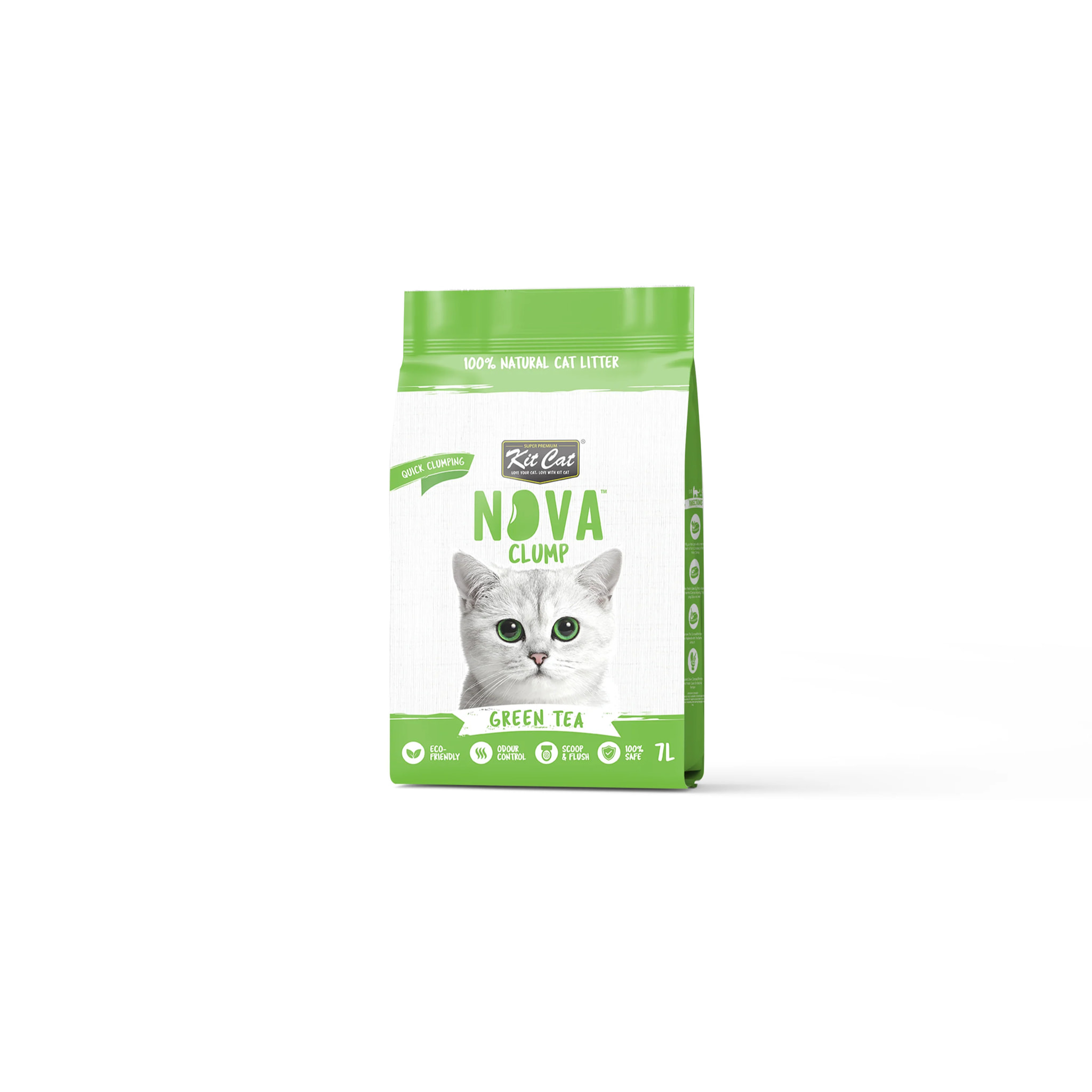 Kit Cat Arena Eco Nova - Green Tea 7 L Arena para gatos