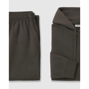 Felpa con cappuccio in stile modal da donna grigio marengo