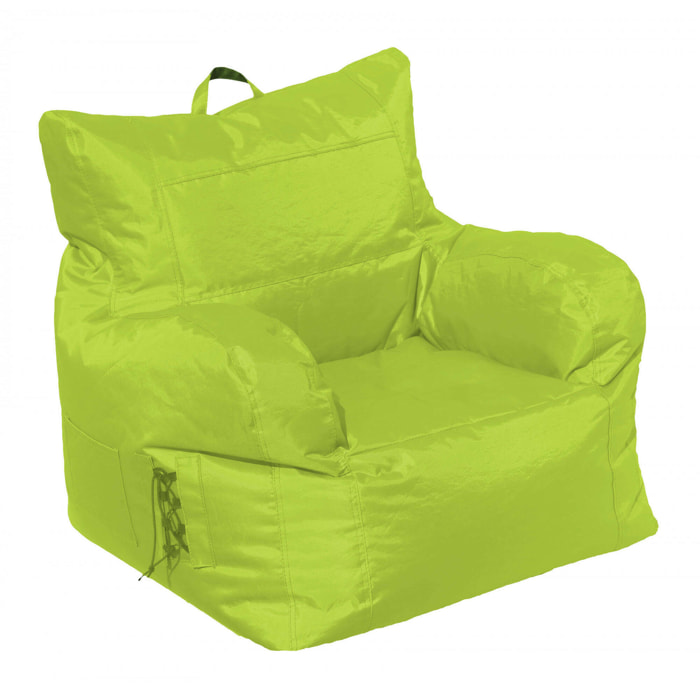Poltrona Ossidiana, Seduta imbottita, Divano singolo da salotto, Sedia con braccioli, Made in Italy, 75x65 h70 cm, Verde