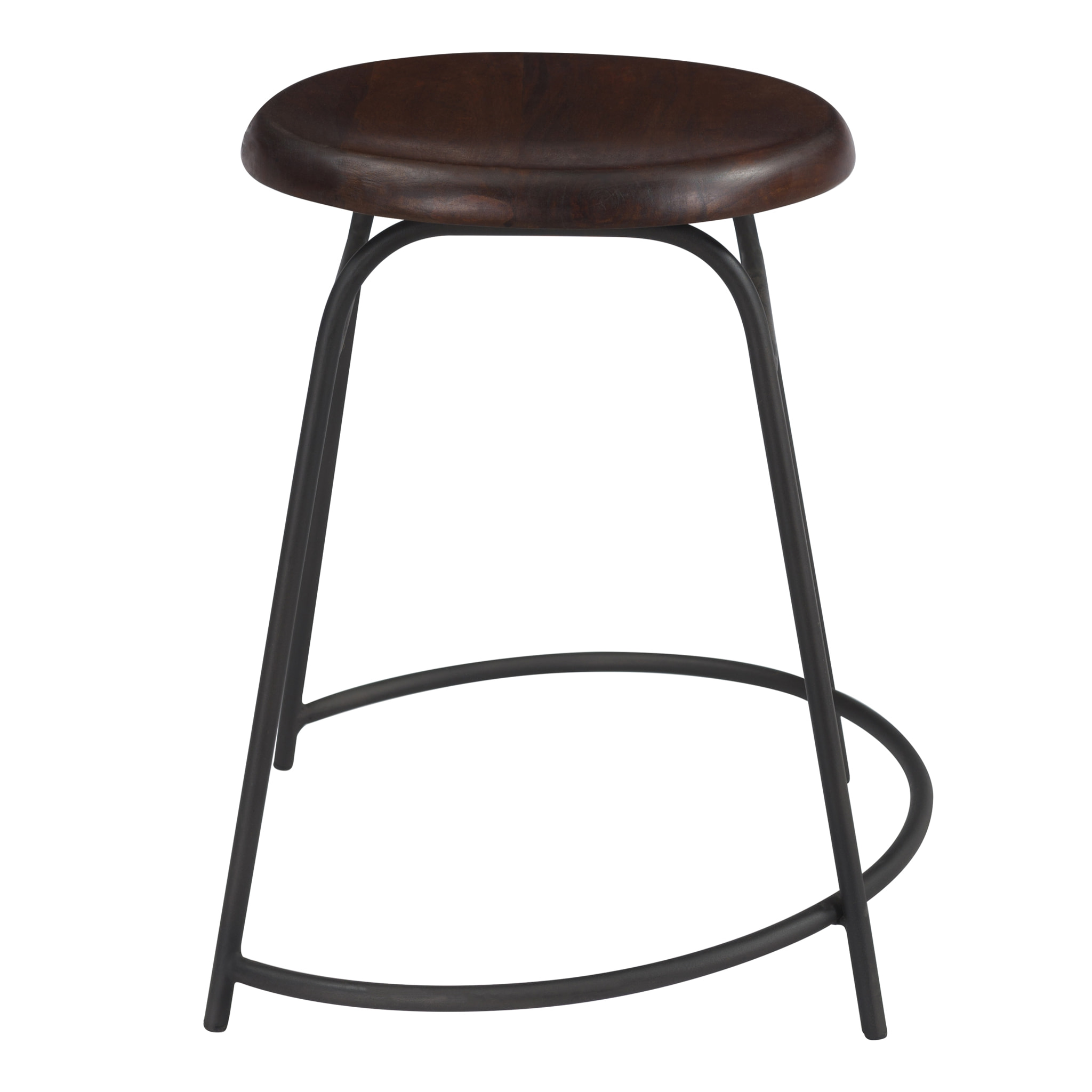 Lot de 2 tabourets en bois foncé - Barney