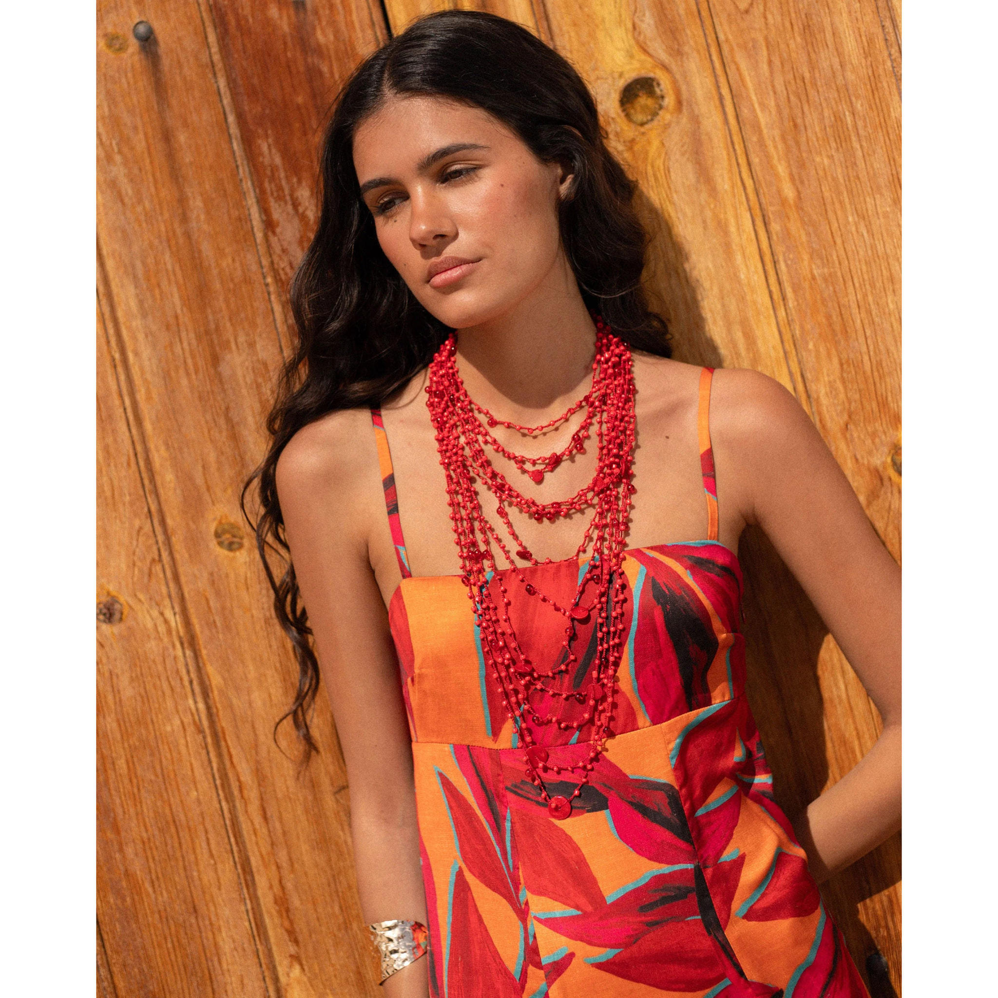 Vestido largo estampado floral de tirantes