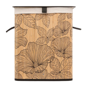 Panier à linge 60L "BlackFlora" bambou