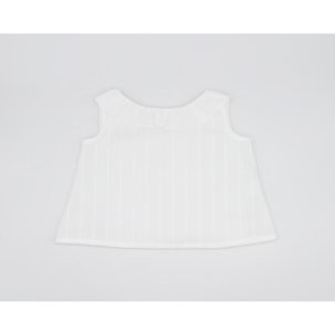 BLUSA CUELLO VOLANTE CENEFA ROMBOS BLANCO