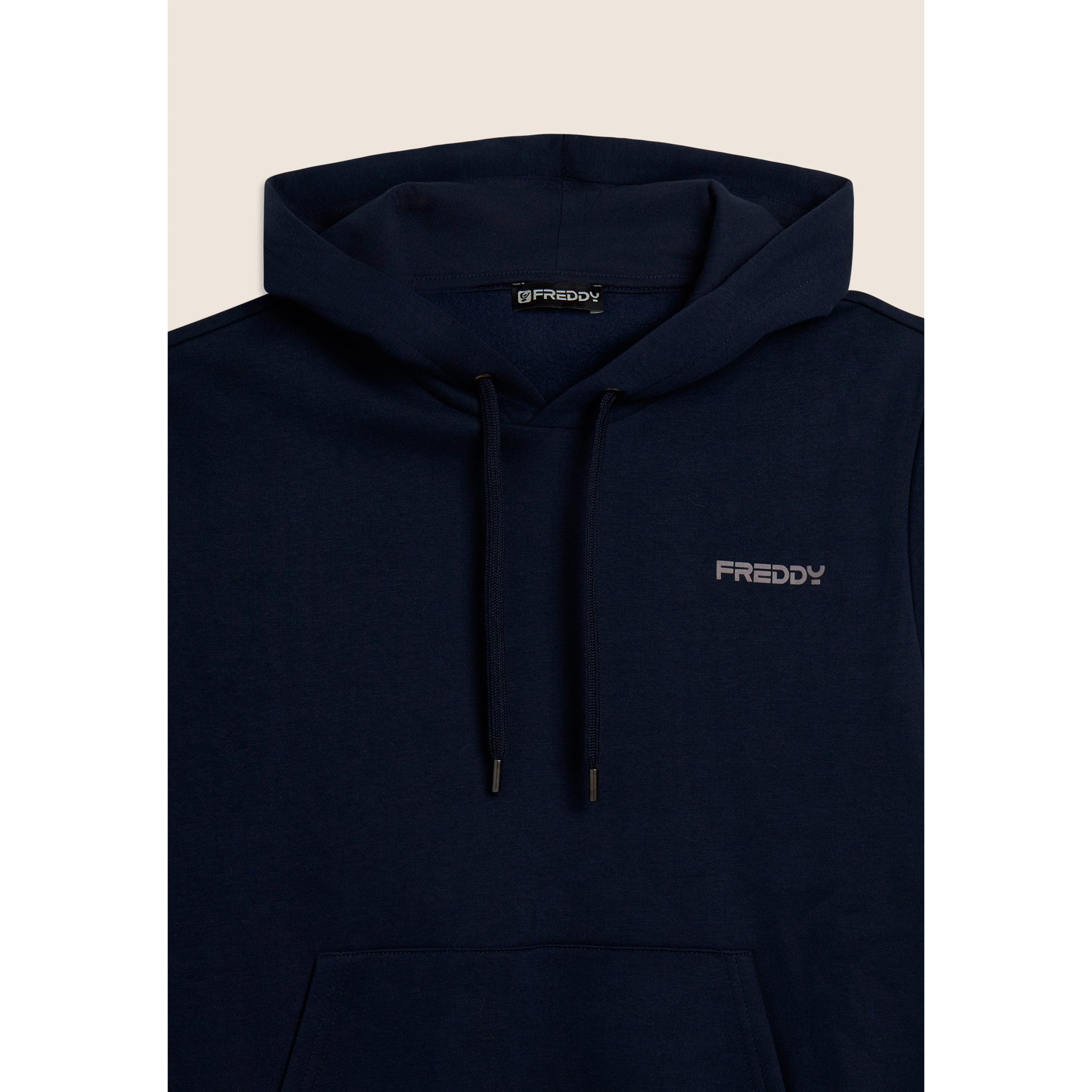 Tuta uomo felpa garzata con cappuccio e tasca a marsupio