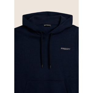 Tuta uomo felpa garzata con cappuccio e tasca a marsupio