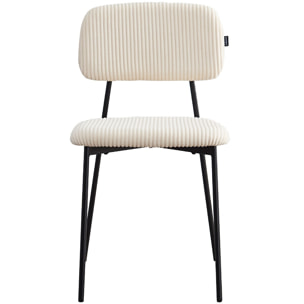 Lot de 4 chaises en velours côtelé - LORIE