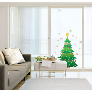 Sticker Arbre de Noël - Autocollants adhésifs fenêtres noël - décoration fêtes