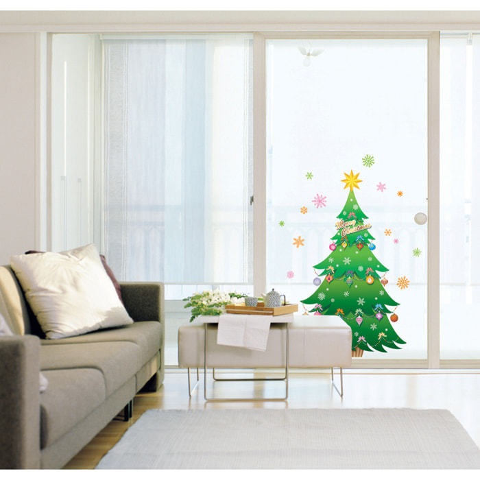 Sticker Arbre de Noël - Autocollants adhésifs fenêtres noël - décoration fêtes