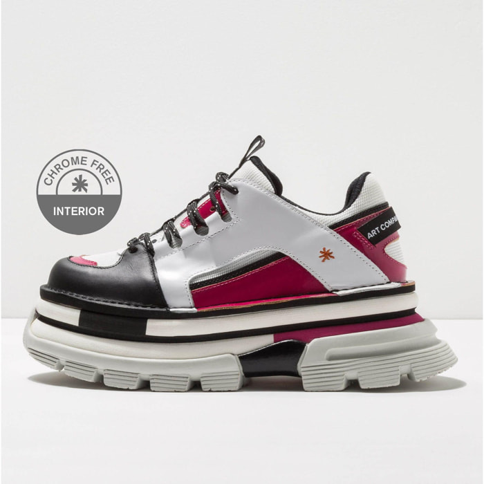 Zapatos 1640 MULTI LEATHER WHITE-FUCHSIA/ ART CORE 2 color White-fuchsia