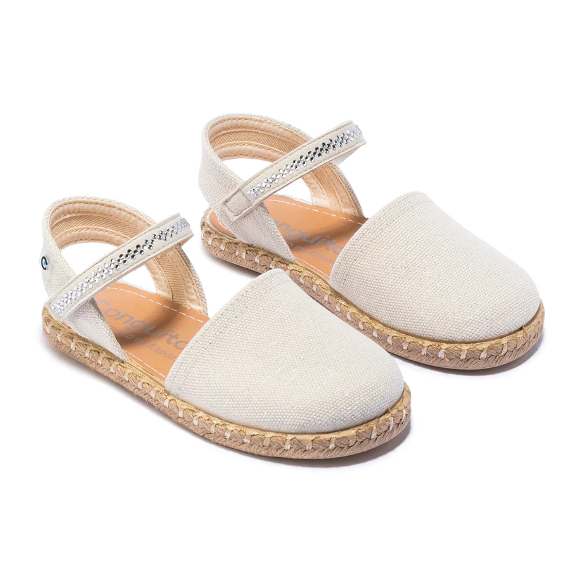 Conguitos - Sandali estivi in juta con zeppa per bambina comodi