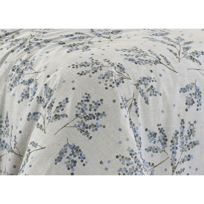 Telo Arredo Copritutto Grandfouldard In 100% Cotone Made In Italy Disegno Sambuco Colore Nocciola