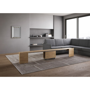 Banc inférieur extensible 26x72/300 cm Evolve Chêne Nature rallonges internes