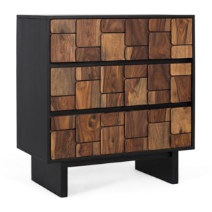 Commode en bois de manguier 82 cm style rustique ethnique moderne