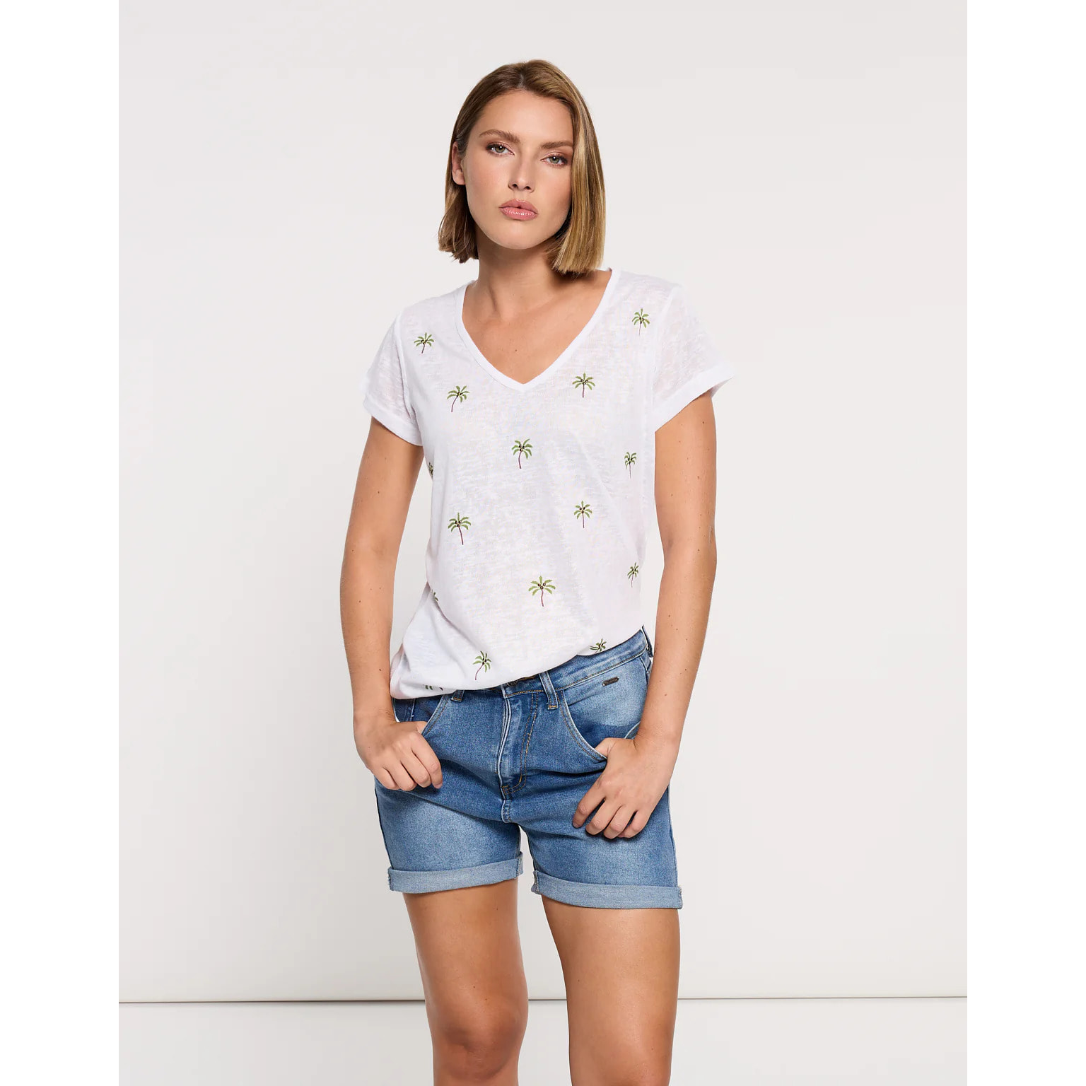 Camiseta Manga Corta Off White - Palmeyra