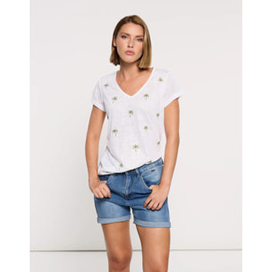 Camiseta Manga Corta Off White - Palmeyra