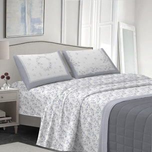 completo letto marsiglia grigio in cotone 100% cotone