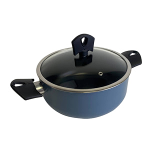 Juego de 2 Cacerolas de Ø20Ø24cm con tapa en Aluminio prensado color Azul NOIA San Ignacio