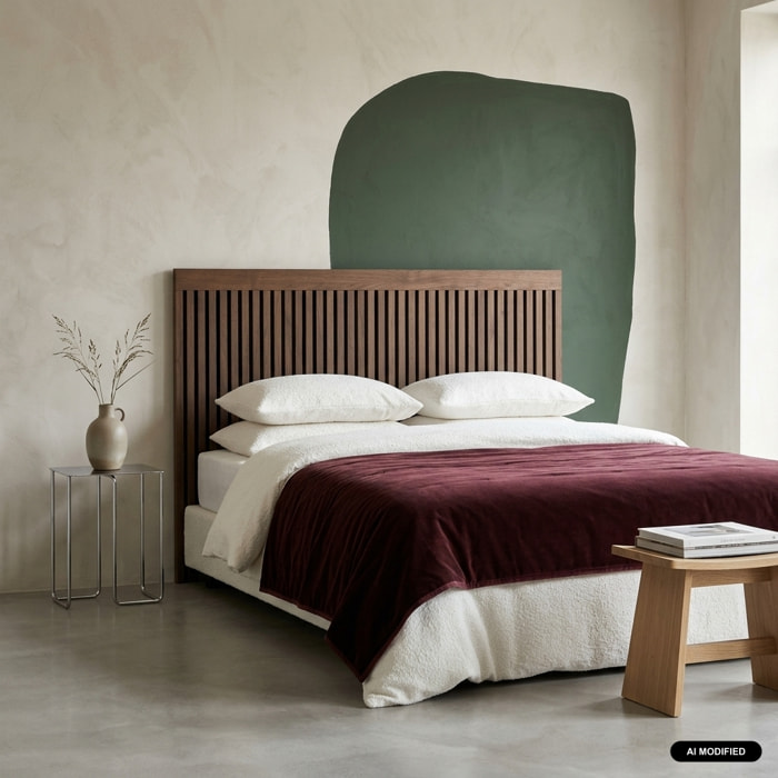 Tête de lit décor bois tasseaux décoratifs 140cm  HEDDO