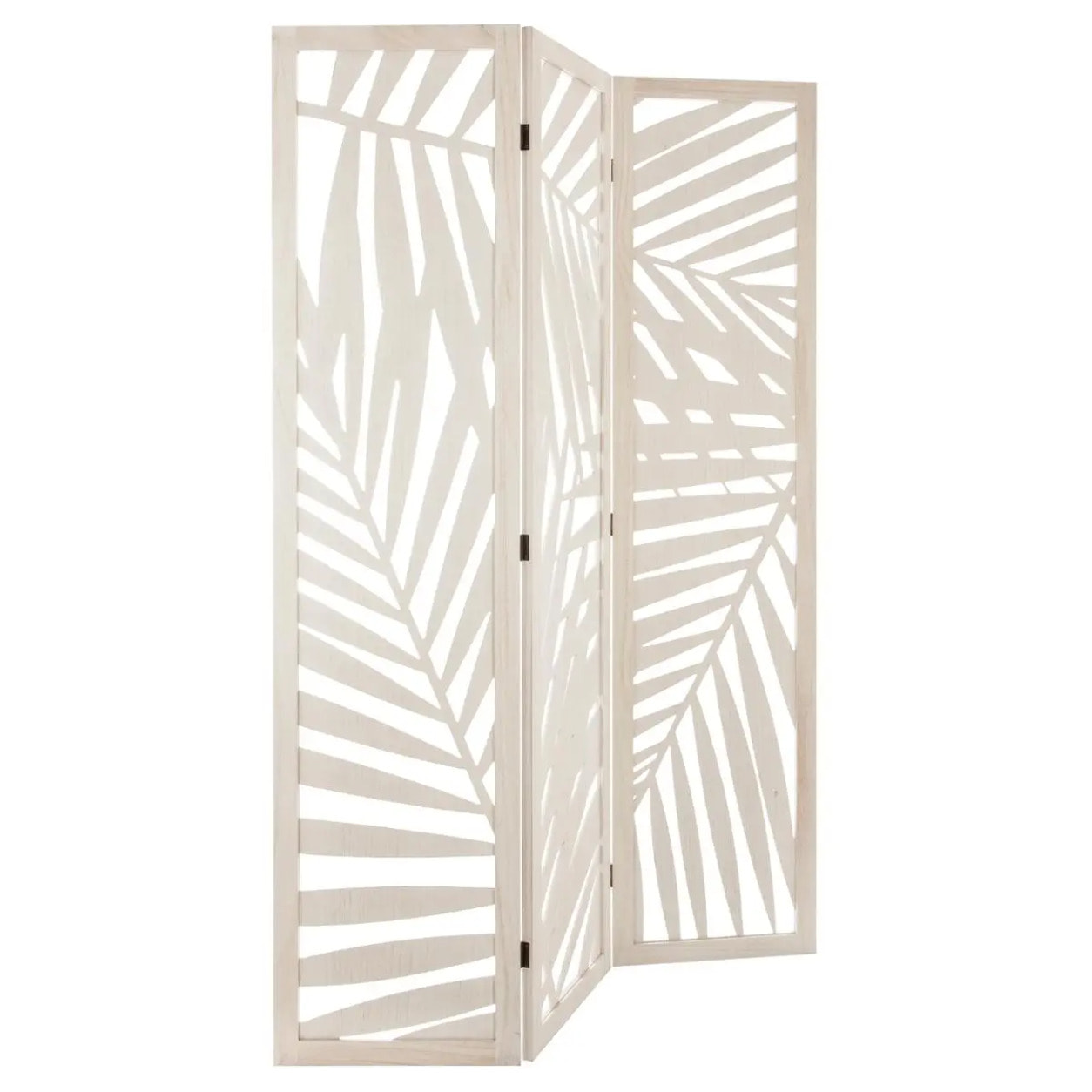 Paravent "Akira" feuille bois blanc H170cm