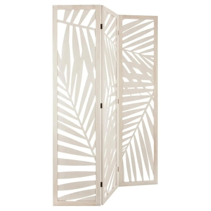 Paravent "Akira" feuille bois blanc H170cm