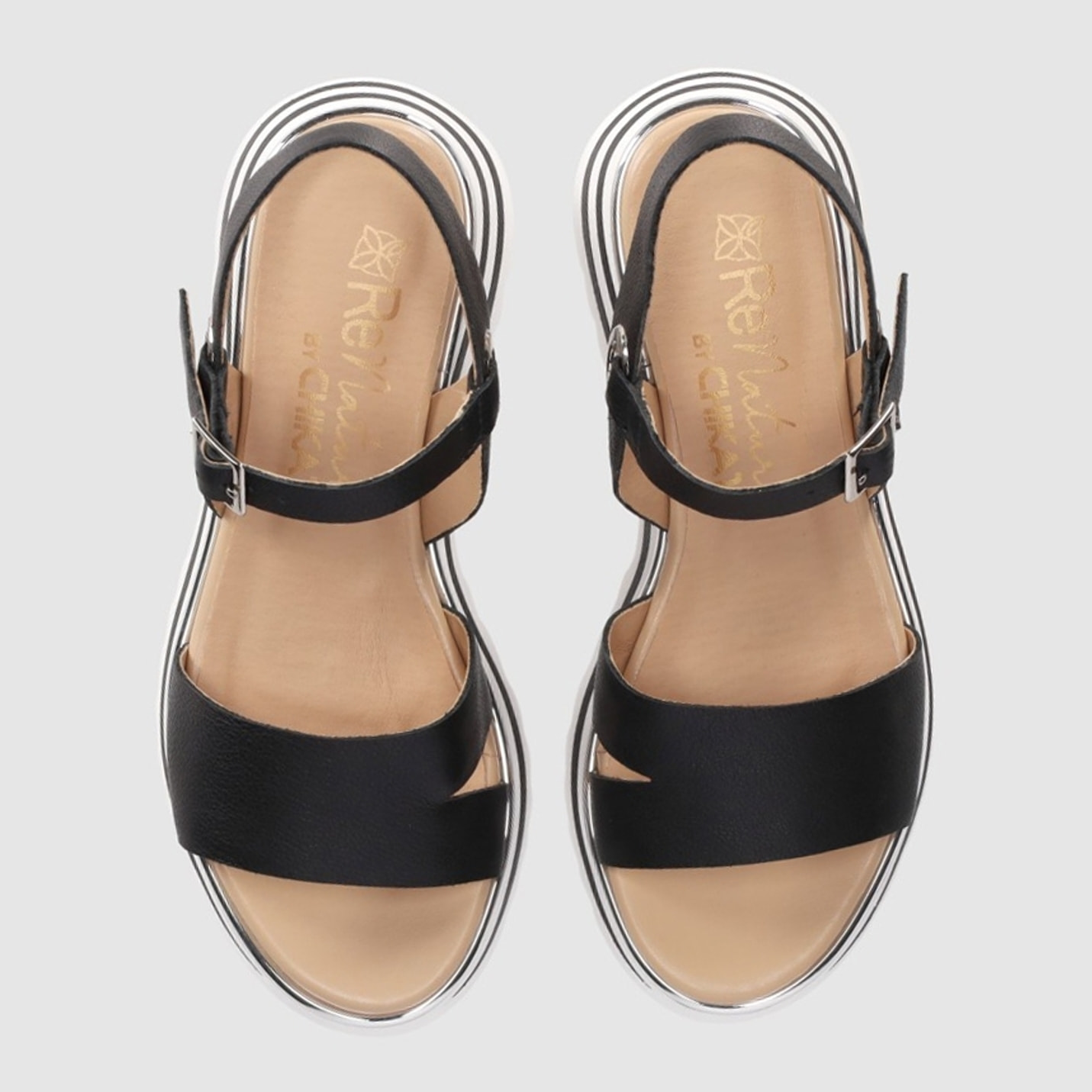 Sandalias de Piel - Negro - Tacón: 5 cm