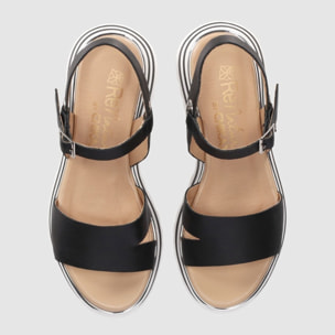 Sandalias de Piel - Negro - Tacón: 5 cm