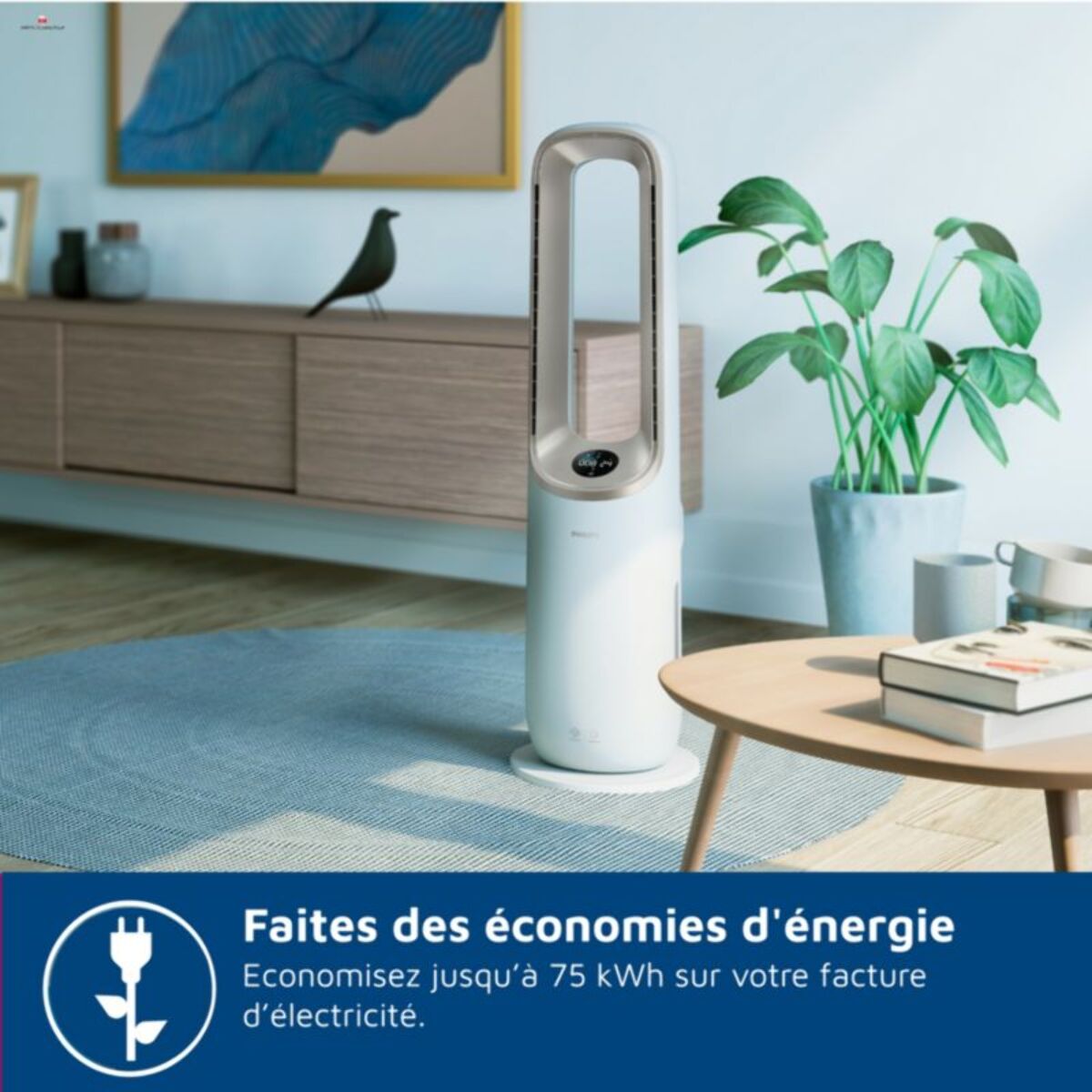 Purificateur d'air, ventilateur, chauffage PHILIPS AMF870/16 3-en-1 Série 8000, jusqu’à 70 m², Blanc