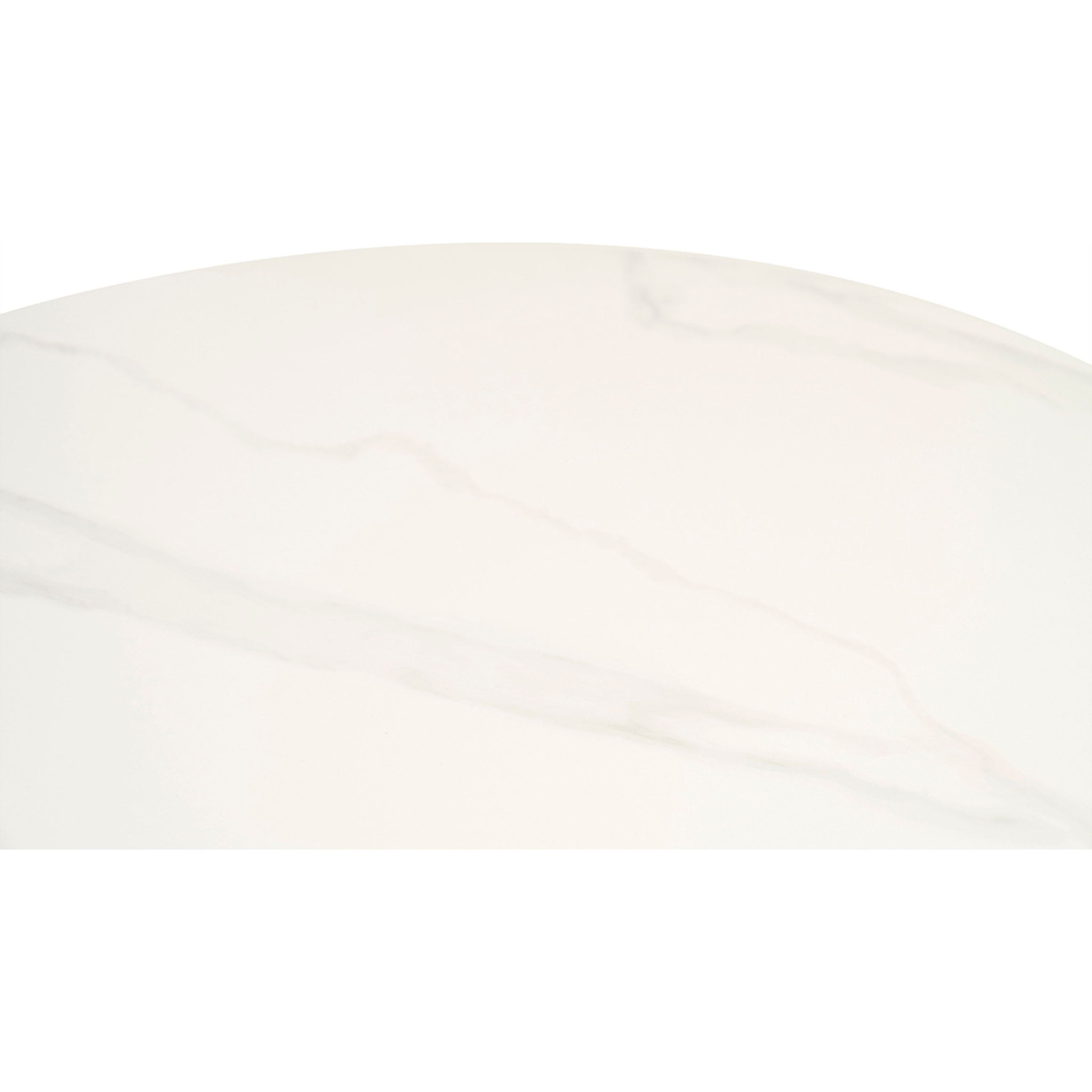 Table à manger design ronde en céramique blanche et métal D90 cm MALOU