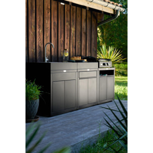 Meuble Avec Evier Integre, 80 X 55 cm Noir - LE MARQUIER