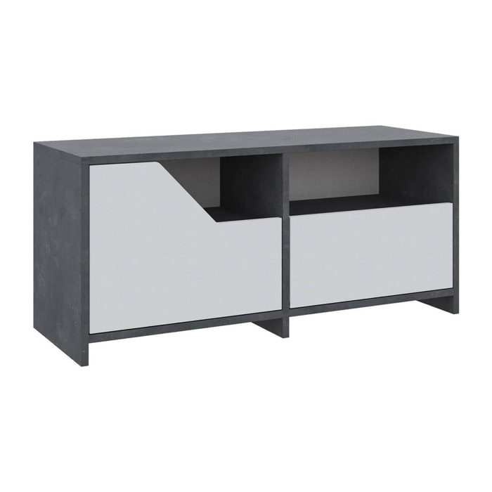 Scarpiera Berto, Mobile portascarpe, Armadio da ingresso multiuso, Mobiletto per calzature, 105x37 h47 cm, Grigio e Bianco