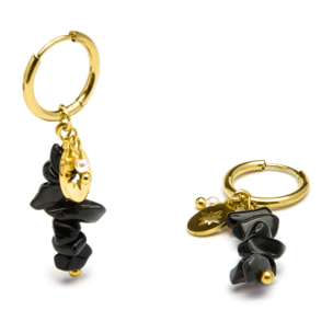 Pendientes de Onix acabados en oro amarillo de 18K- Miald